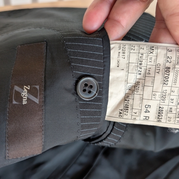 🇮🇹Z Zegna Charcoal Pinstripe Suit Jacket - Picture 6 of 11